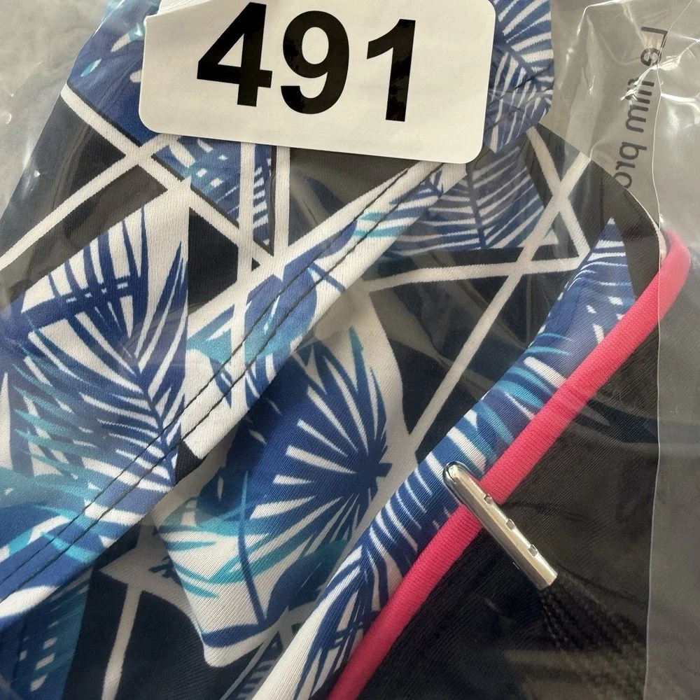 Andrew Christian Miami Bikini  Swim Briefs  Geometric Print Palm Trees Sz S